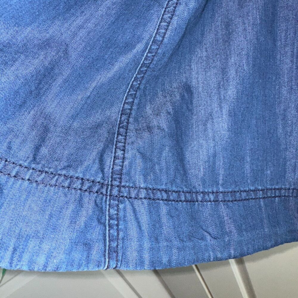 Anthropologie Holding Horses Women Denim Blue Dress Sleeveless Fit/Flair Size 2 - Picture 11 of 12